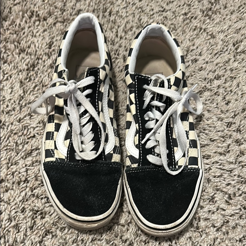 Vans Black and White Classic Low-Top Sneakers
